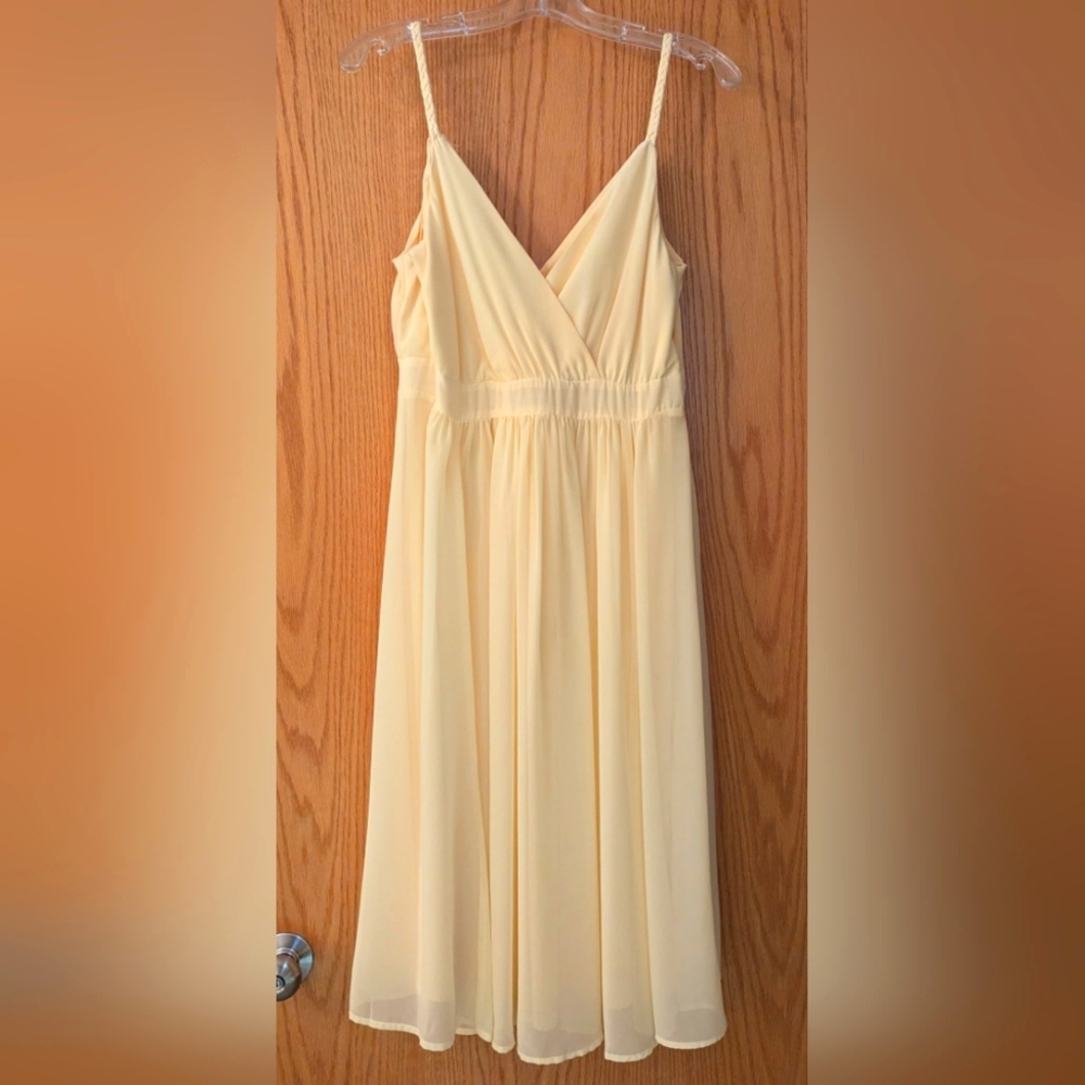 Eva Mendes Flowy Knee Length Yellow Dress Size 10